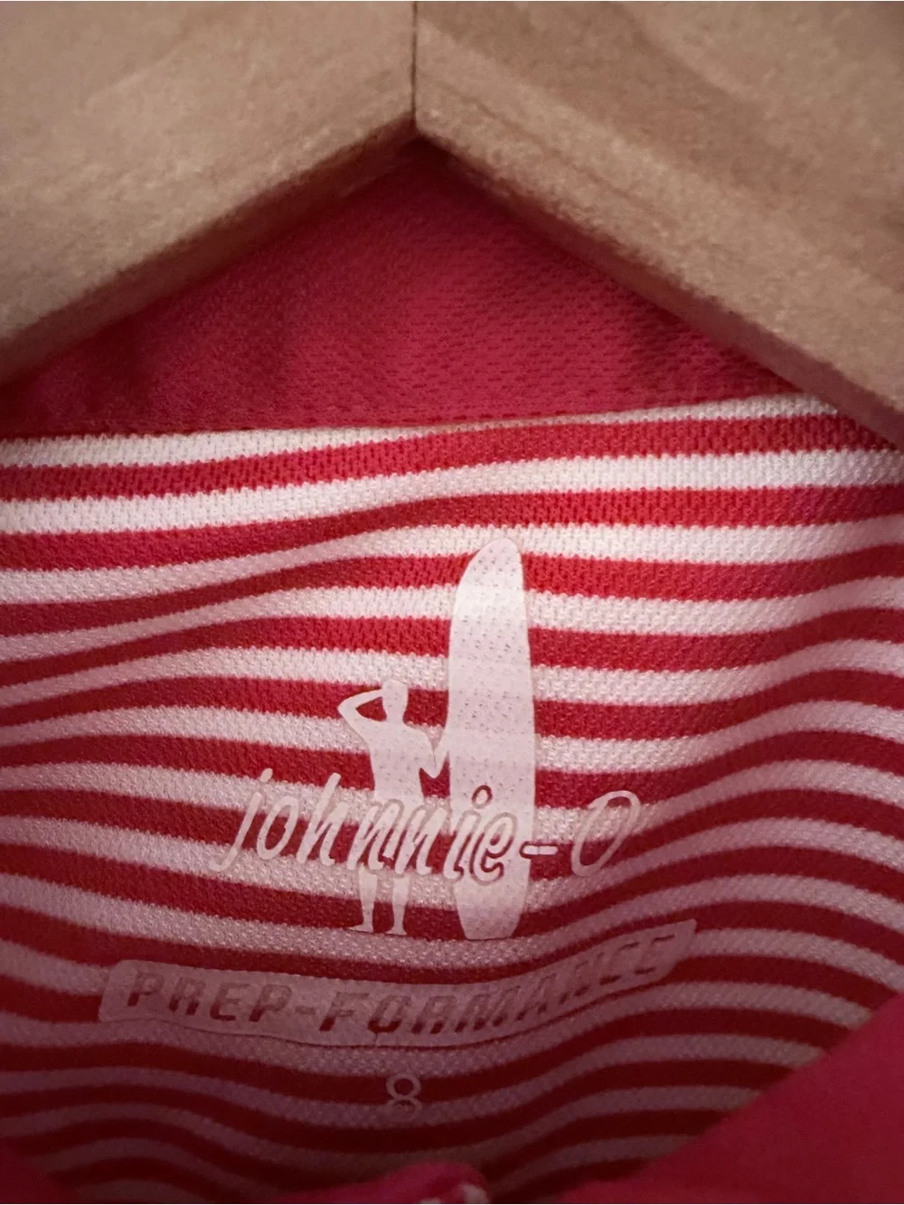 Johnnie O Polo shirt Prep-formance red striped short sleeve Boys 8
